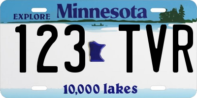 MN license plate 123TVR