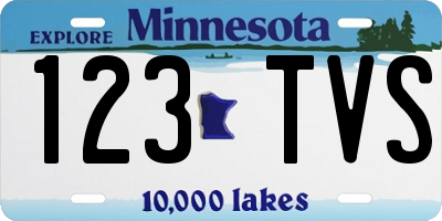MN license plate 123TVS