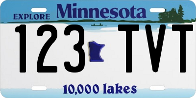 MN license plate 123TVT