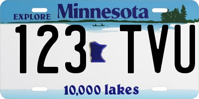 MN license plate 123TVU