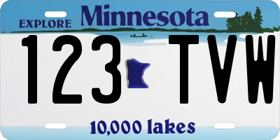 MN license plate 123TVW