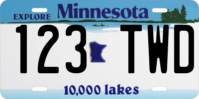 MN license plate 123TWD