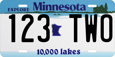 MN license plate 123TWO