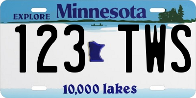 MN license plate 123TWS