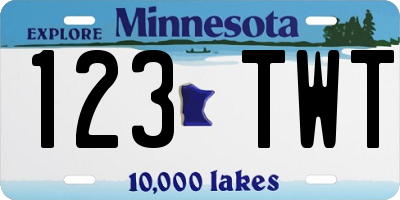 MN license plate 123TWT