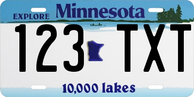 MN license plate 123TXT