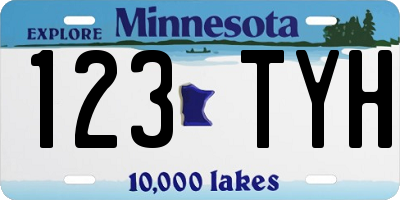 MN license plate 123TYH