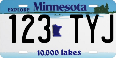 MN license plate 123TYJ