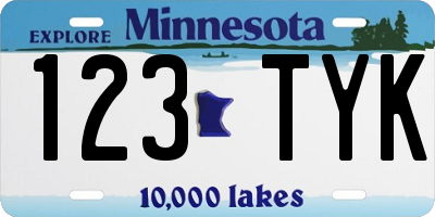 MN license plate 123TYK