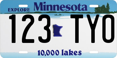 MN license plate 123TYO
