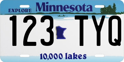 MN license plate 123TYQ
