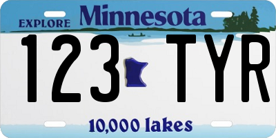 MN license plate 123TYR