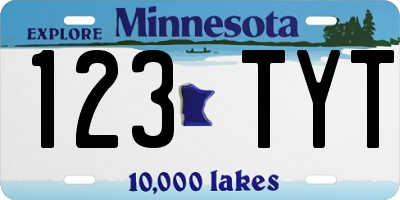 MN license plate 123TYT