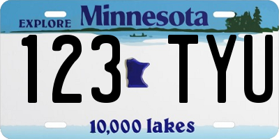 MN license plate 123TYU