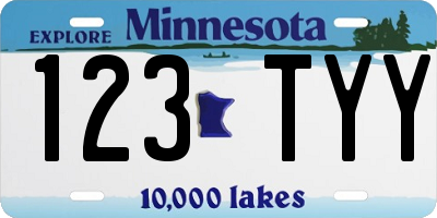 MN license plate 123TYY