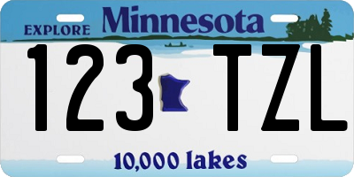 MN license plate 123TZL
