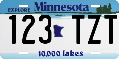 MN license plate 123TZT