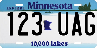 MN license plate 123UAG