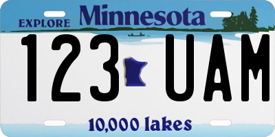 MN license plate 123UAM