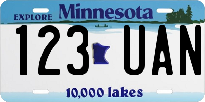 MN license plate 123UAN