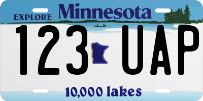 MN license plate 123UAP