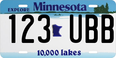 MN license plate 123UBB