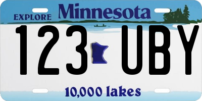 MN license plate 123UBY
