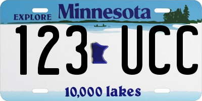 MN license plate 123UCC