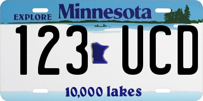 MN license plate 123UCD