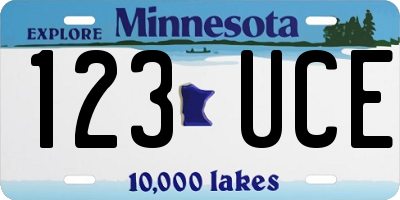 MN license plate 123UCE