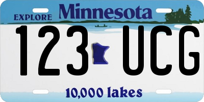 MN license plate 123UCG