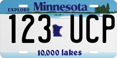 MN license plate 123UCP