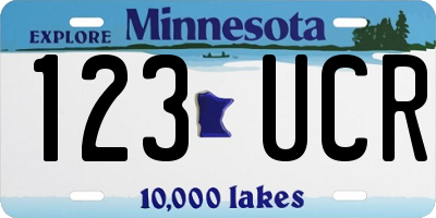 MN license plate 123UCR