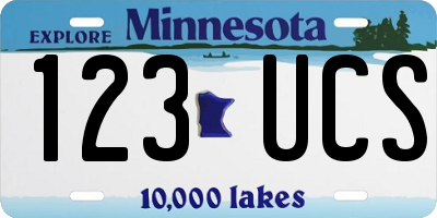 MN license plate 123UCS