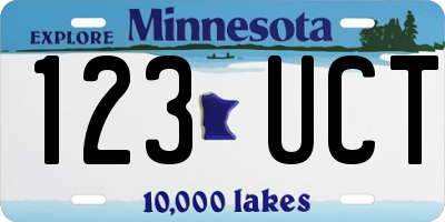 MN license plate 123UCT