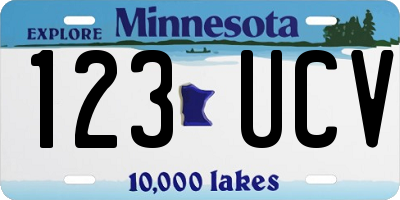 MN license plate 123UCV