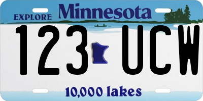 MN license plate 123UCW