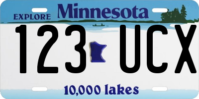 MN license plate 123UCX