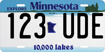 MN license plate 123UDE