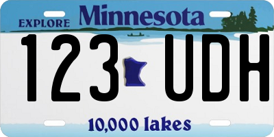 MN license plate 123UDH