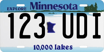 MN license plate 123UDI