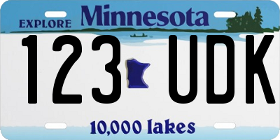 MN license plate 123UDK