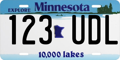MN license plate 123UDL