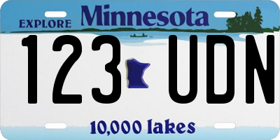 MN license plate 123UDN