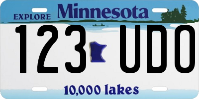 MN license plate 123UDO