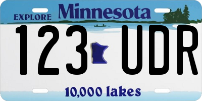 MN license plate 123UDR