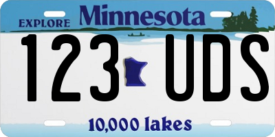 MN license plate 123UDS