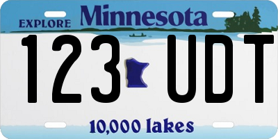 MN license plate 123UDT