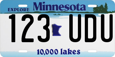 MN license plate 123UDU