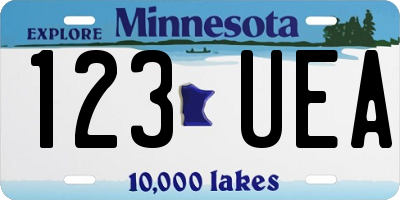 MN license plate 123UEA